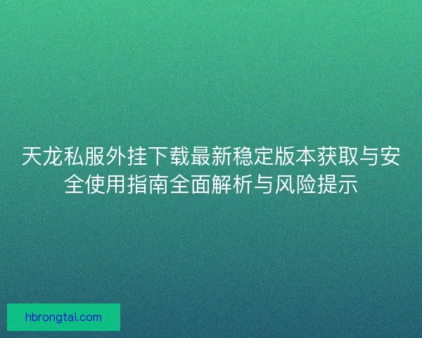 天龙私服外挂下载最新稳定版本获取与安全使用指南全面解析与风险提示