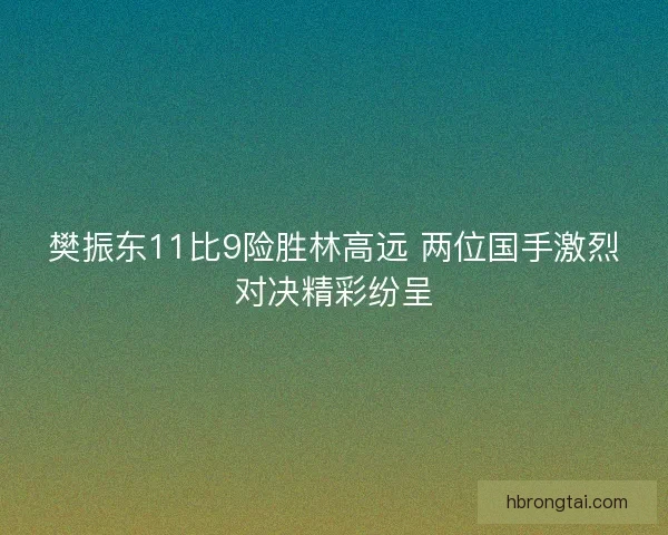 樊振东11比9险胜林高远 两位国手激烈对决精彩纷呈