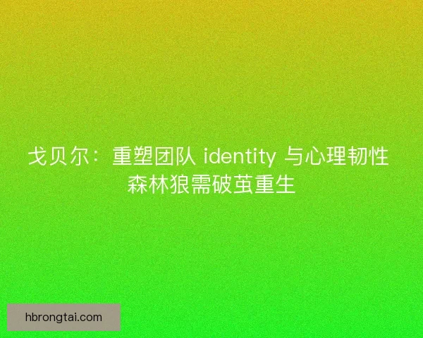 戈贝尔：重塑团队 identity 与心理韧性 森林狼需破茧重生